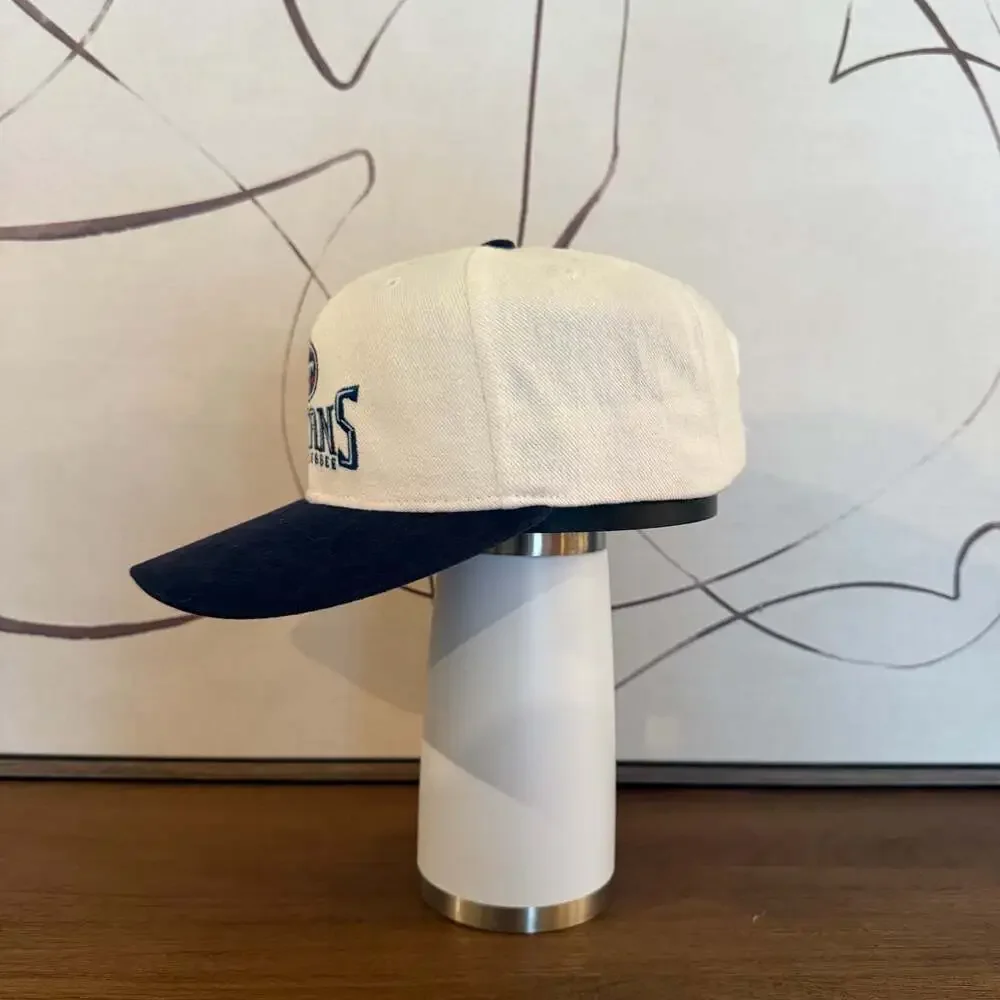 Vintage Tennessee Titans Logo Athletic Snapback Hat Cream and Navy - Picture 2 of 4